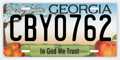 GA license plate CBY0762