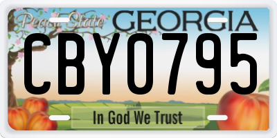 GA license plate CBY0795