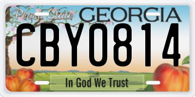 GA license plate CBY0814
