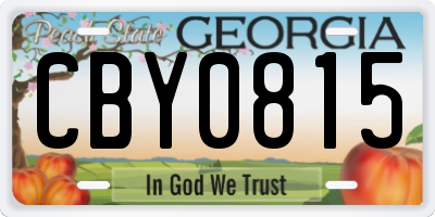 GA license plate CBY0815