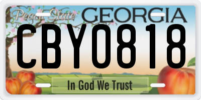 GA license plate CBY0818