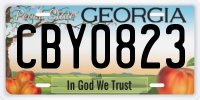 GA license plate CBY0823