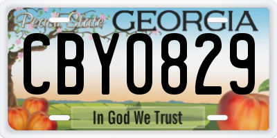 GA license plate CBY0829