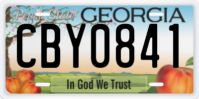 GA license plate CBY0841
