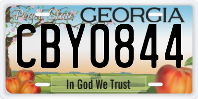 GA license plate CBY0844