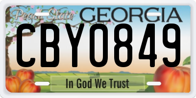 GA license plate CBY0849