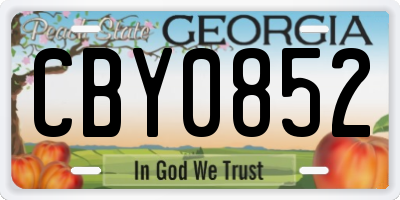 GA license plate CBY0852