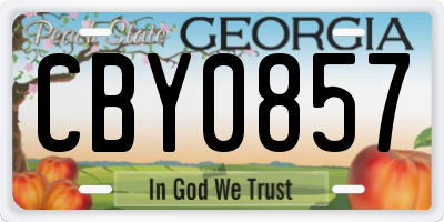GA license plate CBY0857