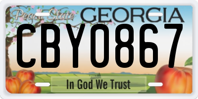 GA license plate CBY0867