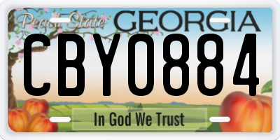 GA license plate CBY0884