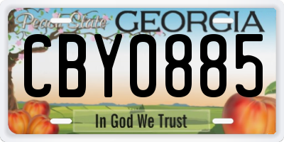 GA license plate CBY0885