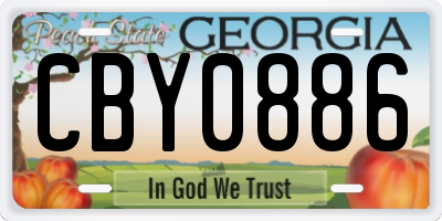 GA license plate CBY0886