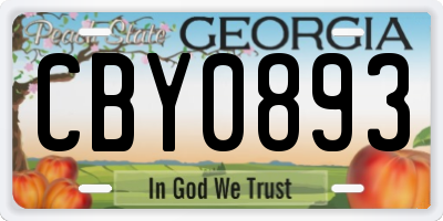 GA license plate CBY0893