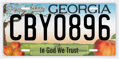 GA license plate CBY0896
