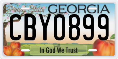 GA license plate CBY0899