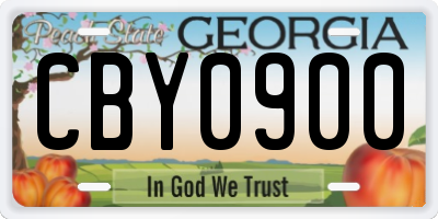 GA license plate CBY0900
