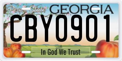 GA license plate CBY0901