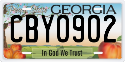 GA license plate CBY0902