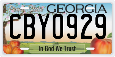 GA license plate CBY0929
