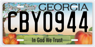 GA license plate CBY0944