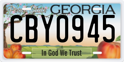 GA license plate CBY0945