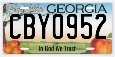GA license plate CBY0952