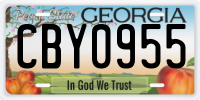 GA license plate CBY0955