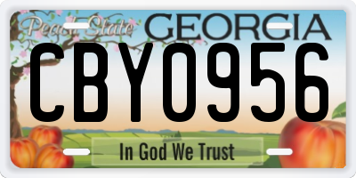 GA license plate CBY0956
