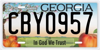 GA license plate CBY0957