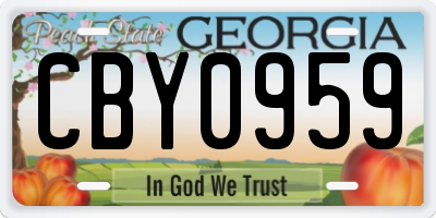 GA license plate CBY0959
