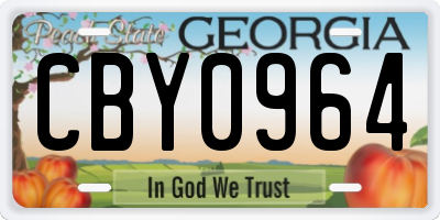 GA license plate CBY0964