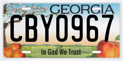 GA license plate CBY0967