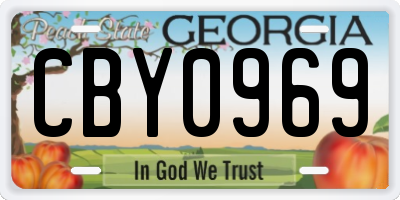 GA license plate CBY0969