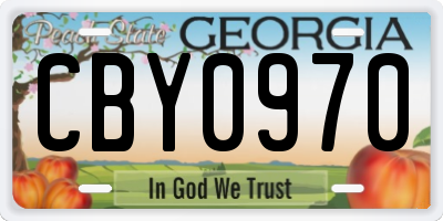 GA license plate CBY0970