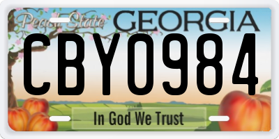 GA license plate CBY0984