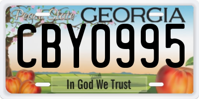 GA license plate CBY0995