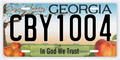 GA license plate CBY1004