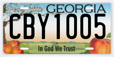 GA license plate CBY1005