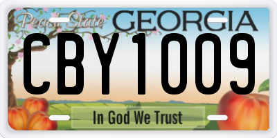 GA license plate CBY1009