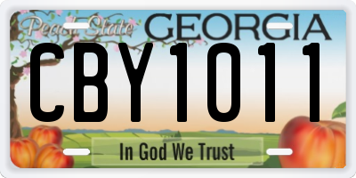 GA license plate CBY1011