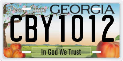 GA license plate CBY1012