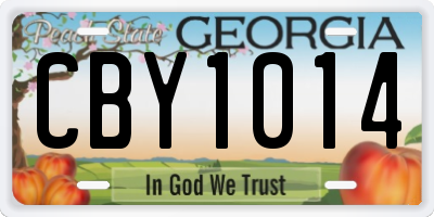 GA license plate CBY1014