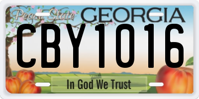 GA license plate CBY1016