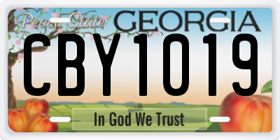 GA license plate CBY1019