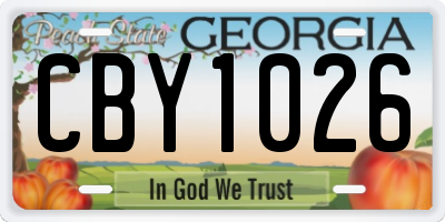 GA license plate CBY1026