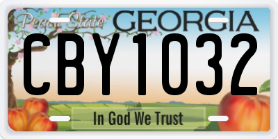 GA license plate CBY1032
