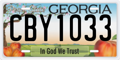 GA license plate CBY1033