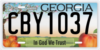GA license plate CBY1037