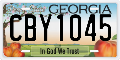 GA license plate CBY1045