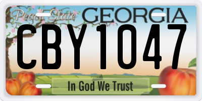 GA license plate CBY1047